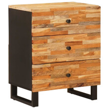 Berkfield Bed cabinet with Drawer Brown 50 x 33 x 62 cm Solid Mango Wood