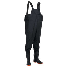 Berkfield Chest Waders with Boots Black Size 46