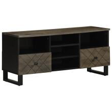 Berkfield TV Cabinet Black 100x33x46 cm Solid Wood Mango