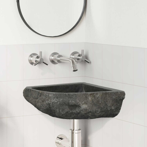 Berkfield Basin Grey (30-37) x (30-37) x 12 cm River stone
