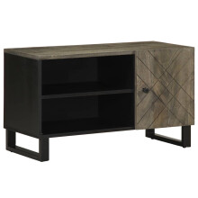 Berkfield TV Cabinet Black 80x33x46 cm Solid Wood Mango