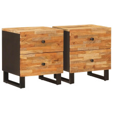 Berkfield Bedside Cabinet 2 pcs Brown 40 x 33 x 46 cm Solid Mango Wood