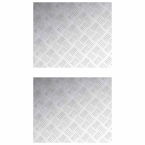 Berkfield Stair Tread Rectangular 2 pcs Silver 60 x 50 cm Aluminium