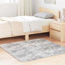 Berkfield Shaggy Rug High Pile NAVARRA Silver Grey 120x120 cm Polyester