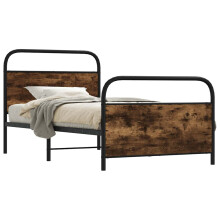 Berkfield Bed Frame Without Mattress 100x200 cm Smoked Oak Engineered Wood
