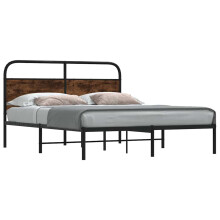 Berkfield Bed Frame Without Mattress 150x200 cm King Size Smoked Oak Engineered Wood