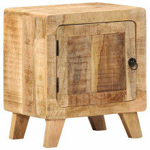 Berkfield Bedside Cabinet 40x32x46 cm Solid Wood Rough Mango