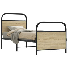 Berkfield Bed Frame Without Mattress 75x190 cm Small Single Sonoma Oak Engineered Wood