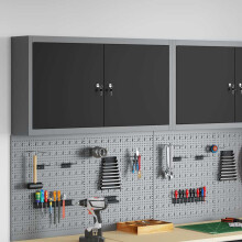 Berkfield Tool Cabinet with Shelf Black and Grey 100 x 20 x 55 cm
