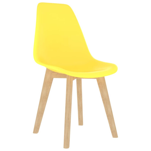 Berkfield Dining Chairs 6 pcs Yellow Plastic 1