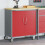 Berkfield Workshop Bench with Shelf Red and Grey 75 x 45 x 85 cm 1