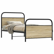 Berkfield Bed Frame Without Mattress 90x190 cm Single Sonoma Oak Engineered Wood