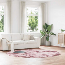 Berkfield Shaggy Rug High Pile NAVARRA Dusty Pink 240x240 cm Polyester