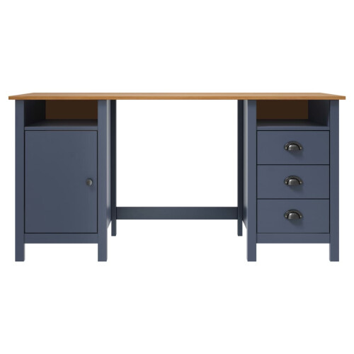 Berkfield Desk Hill Grey 150x50x74 cm Solid Pine Wood 1