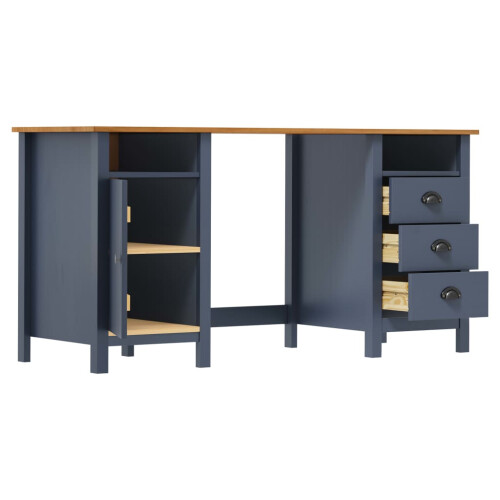 Berkfield Desk Hill Grey 150x50x74 cm Solid Pine Wood 2