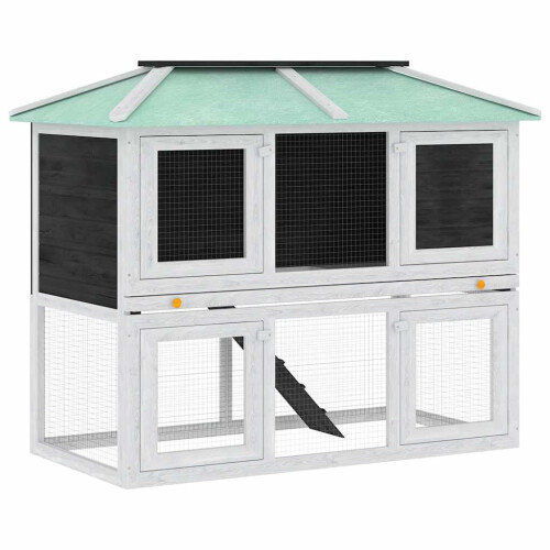 Berkfield Animal Rabbit Cage Double Floor Wood 1