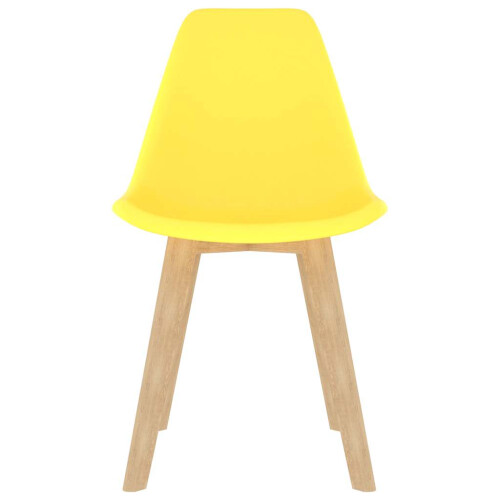Berkfield Dining Chairs 6 pcs Yellow Plastic 2