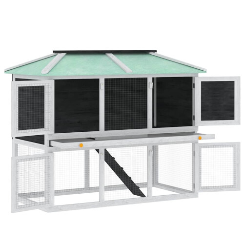 Berkfield Animal Rabbit Cage Double Floor Wood 2