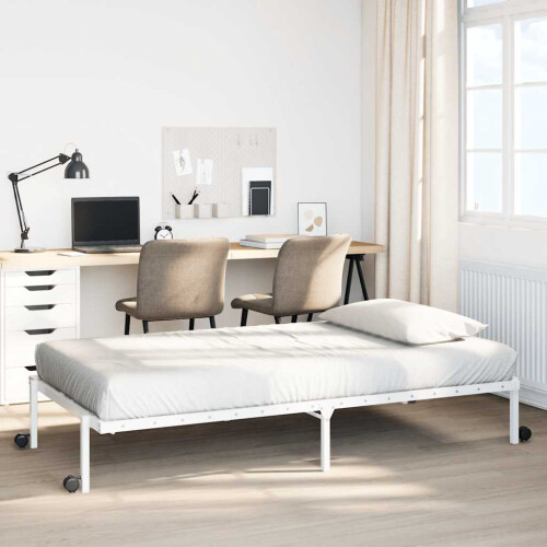 Berkfield Bed Frame without Mattress Foldable White 90x190 cm Steel