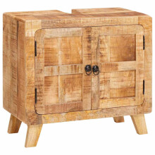 Berkfield Bathroom Cabinet Brown Solid Mango wood and Engineered wood