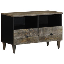 Berkfield TV Cabinet Light Grey 70x33.5x46 cm Solid Wood Mango