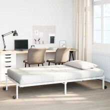 Berkfield Bed Frame without Mattress Foldable White 100x190 cm Steel