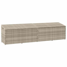 Berkfield Garden Storage Box Light Grey 220x50x58 cm Poly Rattan