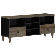 Berkfield TV Cabinet Black 100x33x46 cm Solid Wood Mango
