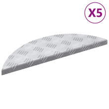 Berkfield Stair Tread Crescent 5 pcs Silver 60 x 18 x 2.5 cm Aluminium