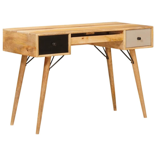 Berkfield Writing Desk Brown 110 x 55 x 76 cm Solid Mango Wood
