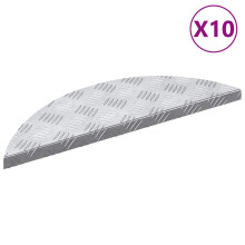 Berkfield Stair Tread Crescent 10 pcs Silver 60 x 18 x 2.5 cm Aluminium