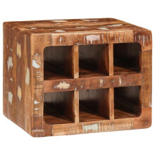 Berkfield Wine Rack with Storage Brown 44 x 30 x 35 cm Solid Reclaim Wood