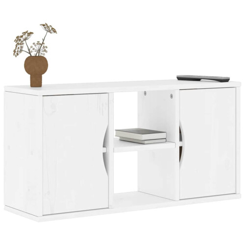 Berkfield TV Cabinet ODDA White 79x24x40 cm Solid Wood Pine