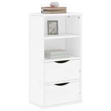 Berkfield Side Cabinet with Drawers ODDA White 40x24x79 cm Solid Wood Pine