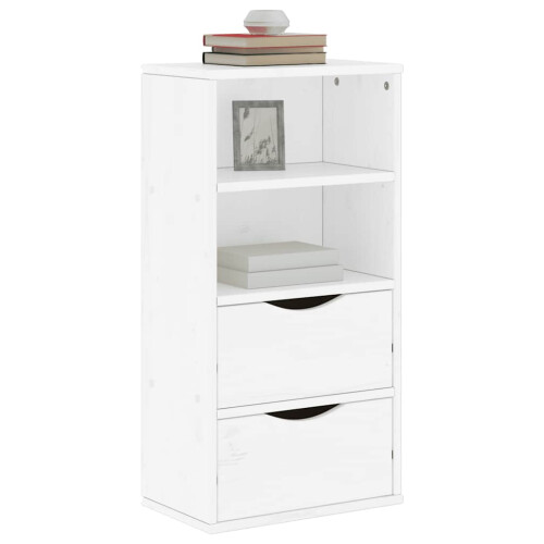 Berkfield Side Cabinet with Drawers ODDA White 40x24x79 cm Solid Wood Pine