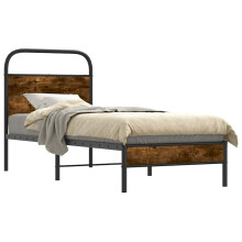 Berkfield Bed Frame Without Mattress 75x190 cm Smoked Oak Engineered Wood