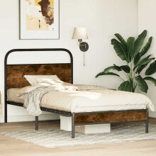 Berkfield Bed Frame Without Mattress 100x200 cm Smoked Oak Engineered Wood