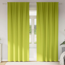 Berkfield Blackout Curtains with Rings 2 pcs Green 225 x 140 cm Polyester