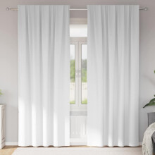 Berkfield Blackout Curtains with Rings 2 pcs Bright White 260 x 140 cm