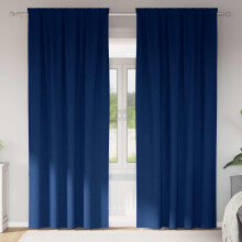 Berkfield Blackout Curtains with Rings 2 pcs Dark Blue 245 x 140 cm
