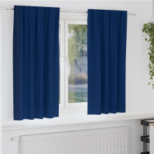 Berkfield Blackout Curtains with Rings 2 pcs Dark Blue 175 x 140 cm