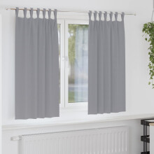 Berkfield Blackout Curtains with Rings 2 pcs Light Grey 175 x 140 cm