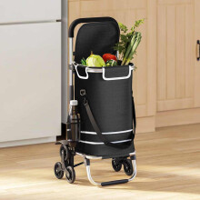 Berkfield Shopping Trolley Folding Black 47 x 39 x 100.5 cm Oxford fabric
