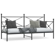 Berkfield Day Bed without Mattress Black 80x200 cm Steel