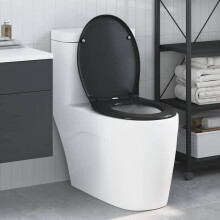 Berkfield Toilet Seat Black 47 x 37 x 4 cm Duroplast