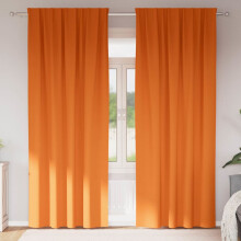 Berkfield Blackout Curtains with Rings 2 pcs Bright Orange 225 x 140 cm
