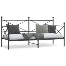 Berkfield Day Bed without Mattress Black 90x200 cm Steel
