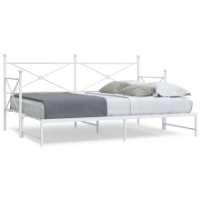 Berkfield Daybed with Trundle without Mattress White 75x190 cm Steel