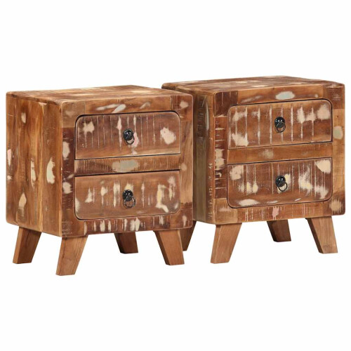 Berkfield Bedside Cabinet 2 pcs 40x32x46 cm Solid Wood Reclaimed