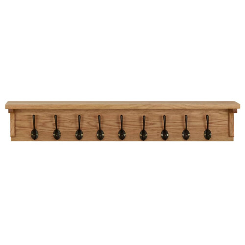 Berkfield Coat Rack 90x16x16 cm Solid Oak Wood 1